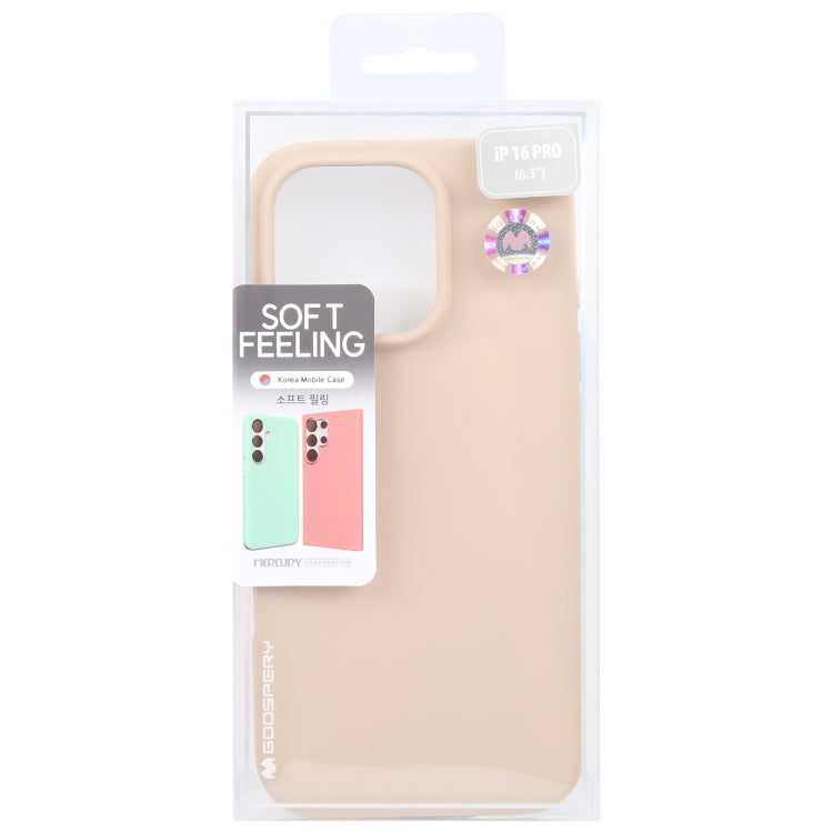 For iPhone 16 Pro GOOSPERY SOFT FEELING Liquid TPU Soft Phone Case(Apricot)