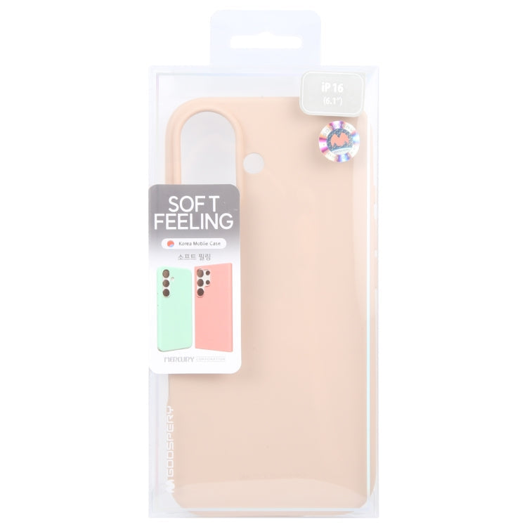 For iPhone 16 GOOSPERY SOFT FEELING Liquid TPU Soft Phone Case(Apricot)