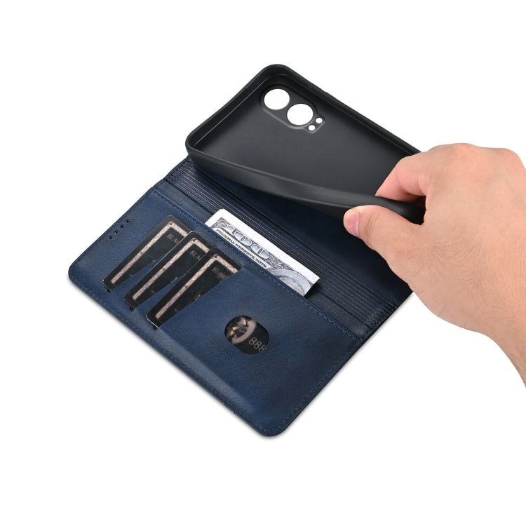 For OPPO K12x / OnePlus Nord CE4 Lite AZNS Magnetic Calf Texture Flip Leather Phone Case(Dark Blue)