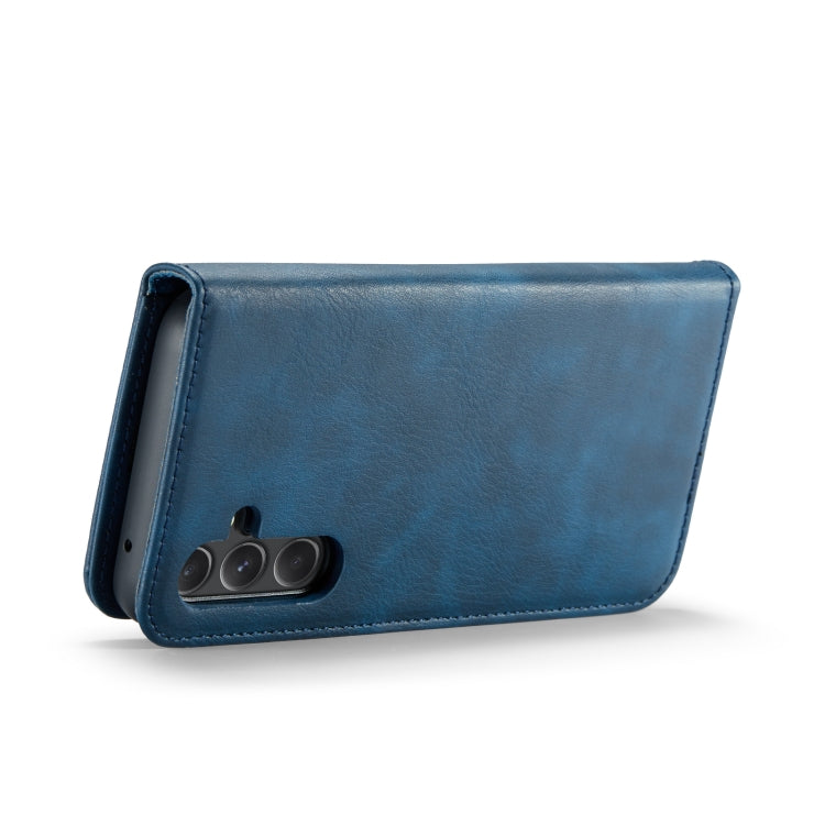 For Samsung Galaxy A35 5G DG.MING Crazy Horse Texture Detachable Magnetic Leather Case(Blue)
