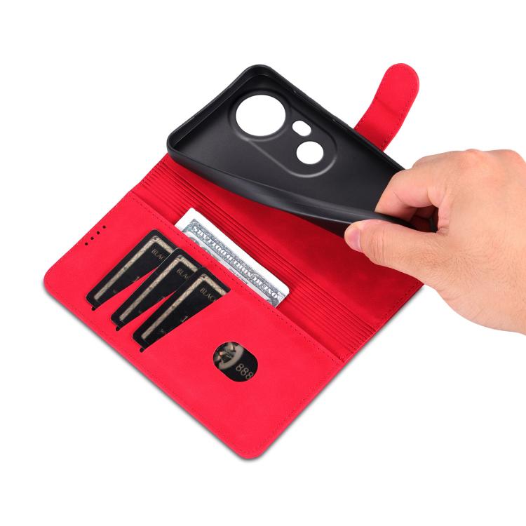 For vivo S20 Pro AZNS Skin Feel Calf Texture Flip Leather Phone Case(Red)