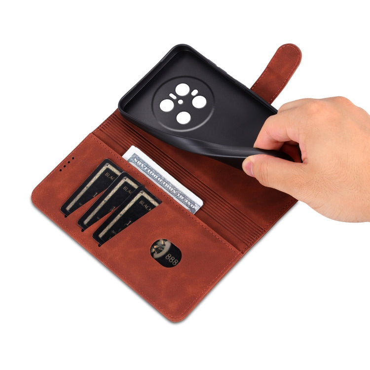 For Huawei Mate 70 AZNS Skin Feel Calf Texture Flip Leather Phone Case(Brown)