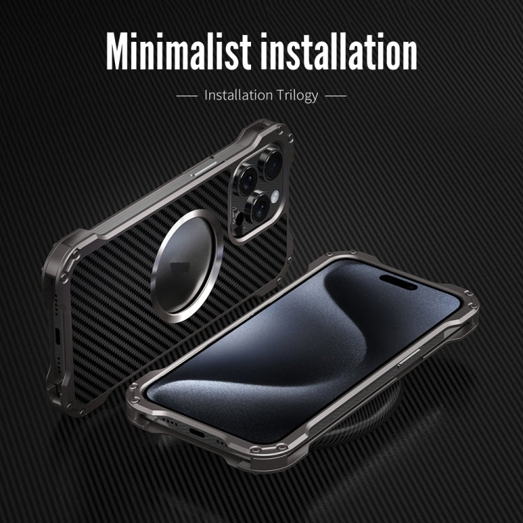 For iPhone 16 Plus R-JUST RJ51 Hollow MagSafe Magnetic Metal Phone Case(Space Grey)