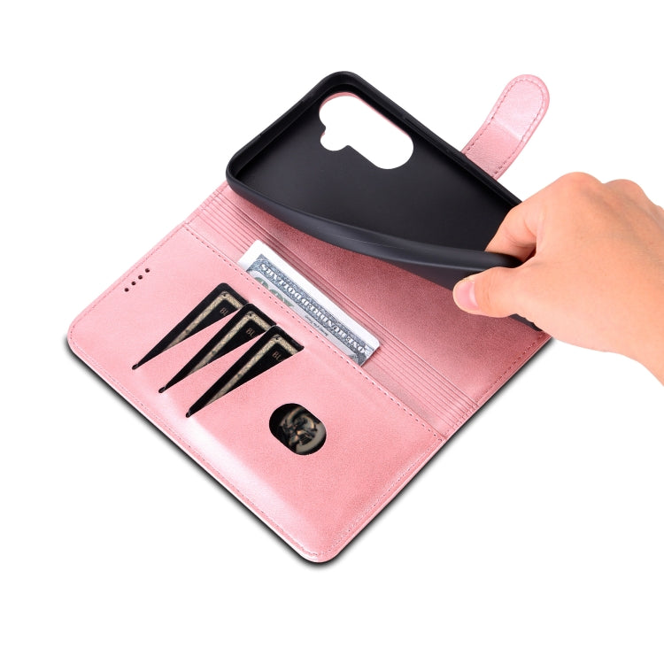For Samsung Galaxy A35 5G AZNS Skin Feel Calf Texture Flip Leather Phone Case(Rose Gold)