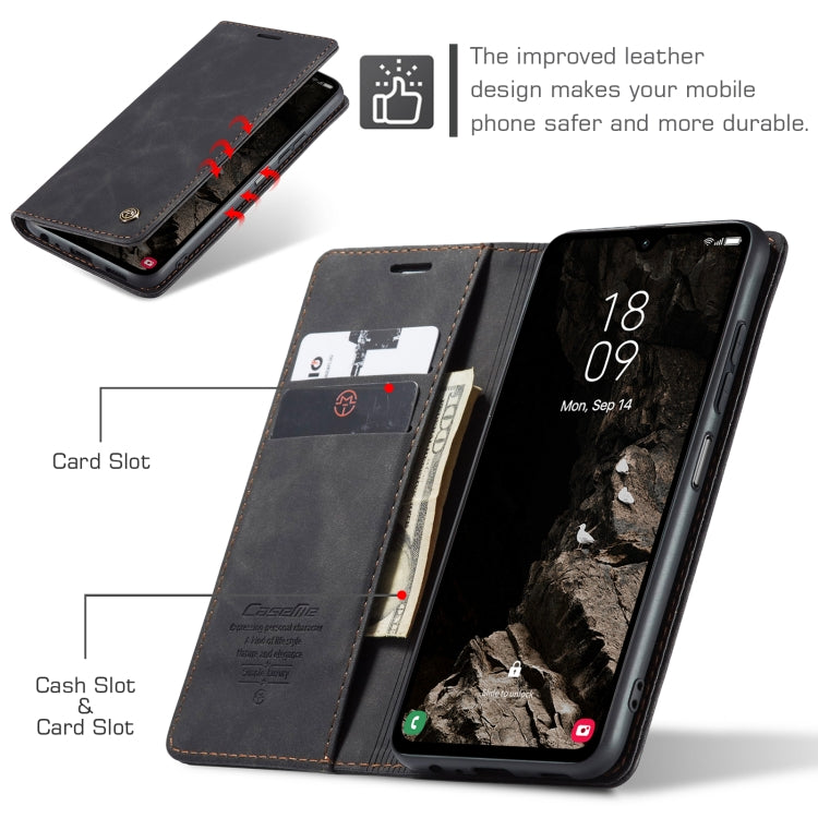 For Samsung Galaxy A05s CaseMe 013 Multifunctional Horizontal Flip Leather Phone Case(Black)