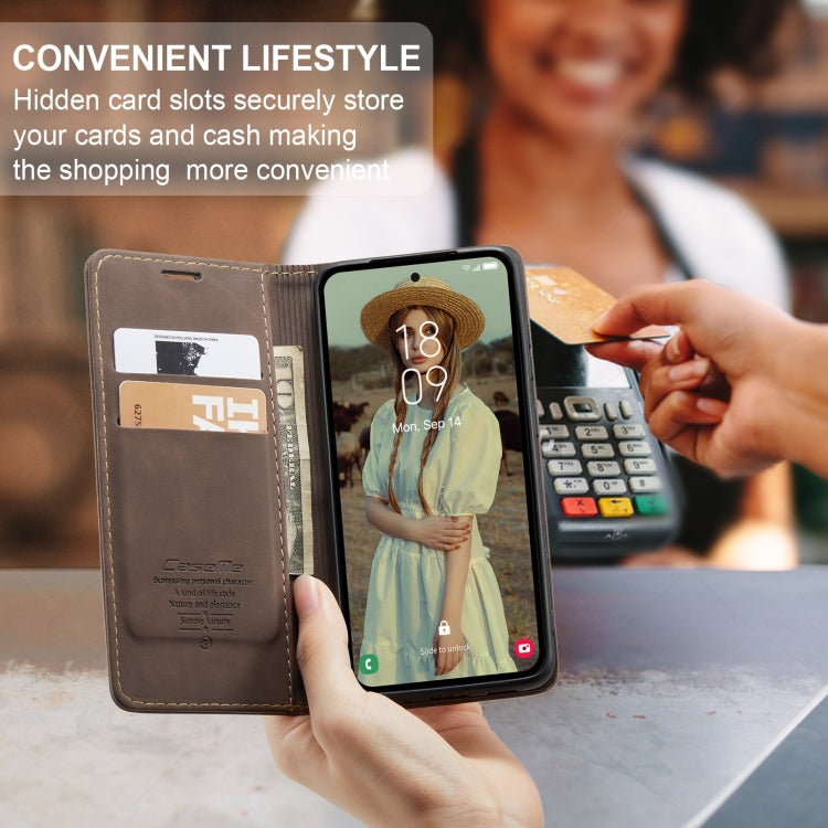 For Samsung Galaxy A55 5G CaseMe 013 Multifunctional Horizontal Flip Leather Phone Case(Coffee)