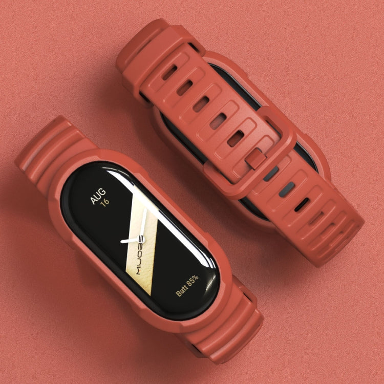 For Xiaomi Mi Band 8 MIJOBS GS Unibody Solid Color Sports Watch Band(Army Green)