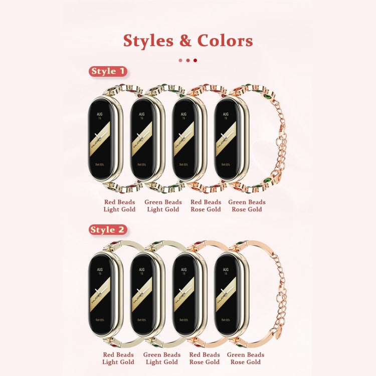 For Xiaomi Smart Band 10 / 9 / 8 Mijobs Mermaid Beauty Bracelet Watch Band(Light Gold Green)