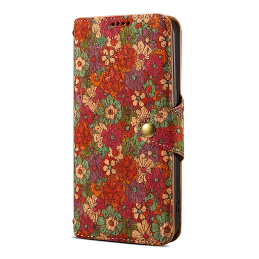 For Google Pixel 7 Denior Flower Language Series Cork Fabric Oil Edge Leather Phone Case(Autumn)