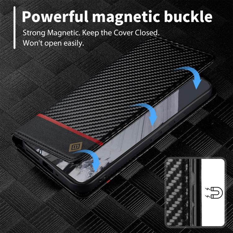 For Google Pixel 10 / 10 Pro LC.IMEEKE Carbon Fiber Leather Phone Case(Horizontal Black)