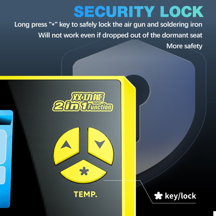 Mechanic 861DS 2 in 1 Dual Function Hot Air Gun Electric Soldering Iron Rework Station, Plug:US