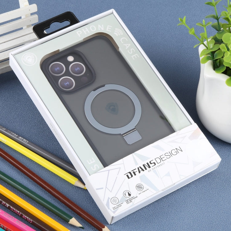 For iPhone 15 Pro Max DFANS DESIGN Frosted Magsafe Magnetic Holder Phone Case(Black)