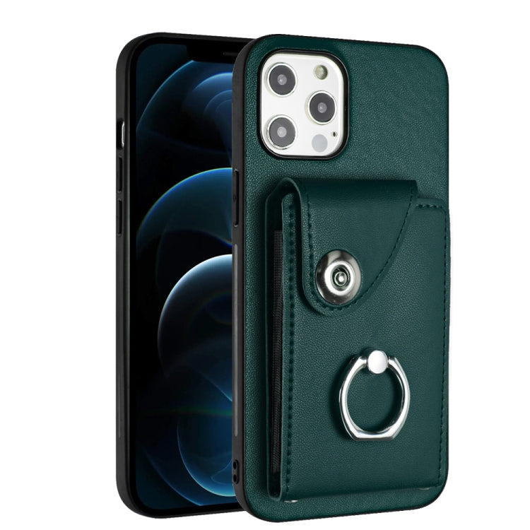 Organ Card Bag Ring Holder Phone Case, For iPhone 13, For iPhone 13 mini, For iPhone 12, For iPhone 12 Pro Max