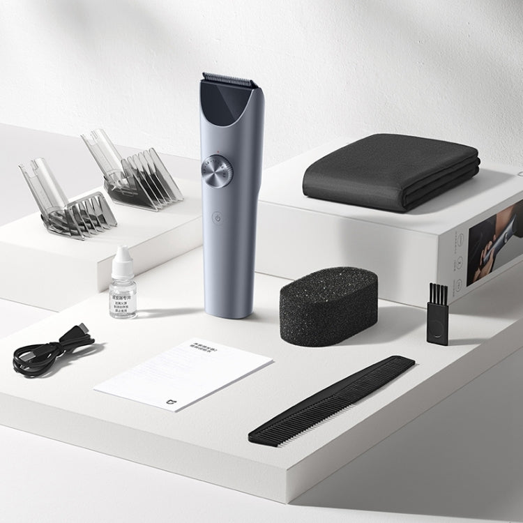 Original Xiaomi Mijia Hair Trimmer Clipper 2 Professional Clippers Titanium Alloy Blade Rechargeable Barber(Grey)