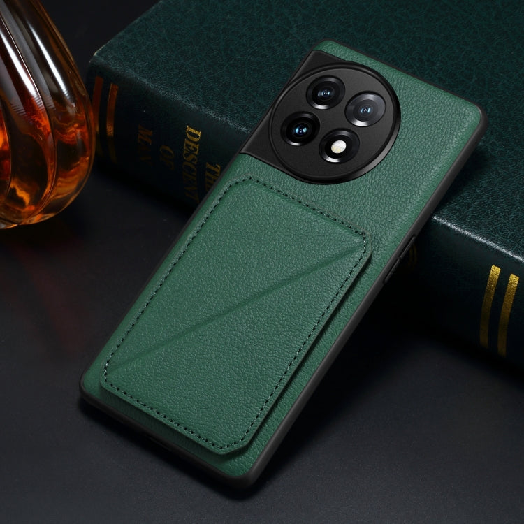 For OnePlus Nord CE 3 Lite / N30 Denior Imitation Calf Leather Back Phone Case with Holder(Green)