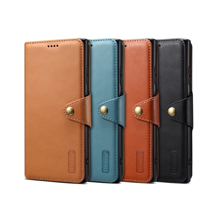 For Samsung Galaxy S23 Ultra 5G Denior Cowhide Texture Wallet Style Leather Phone Case(Blue)