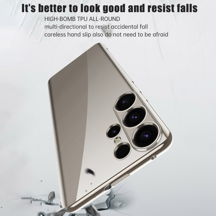 For Samsung Galaxy S25 5G SULADA Electroplating TPU Transparent Phone Case(Black)