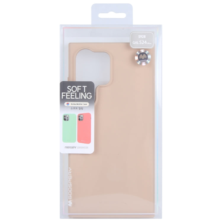 For Samsung Galaxy S24 Ultra 5G GOOSPERY SOFT FEELING Liquid TPU Soft Phone Case(Apricot)