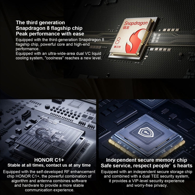 Honor Magic6, 16GB+512GB, 6.78 inch Magic OS 8.0 Snapdragon 8 Gen 3 Octa Core up to 3.3GHz, Network: 5G, OTG, NFC, Support Google Play(Black)