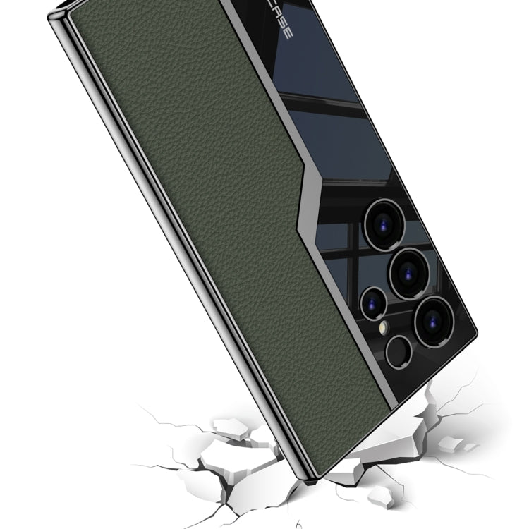 For Samsung Galaxy S24 Ultra 5G GKK Plating TPU + Leather Supercar Full Coverage Phone Case(Green)