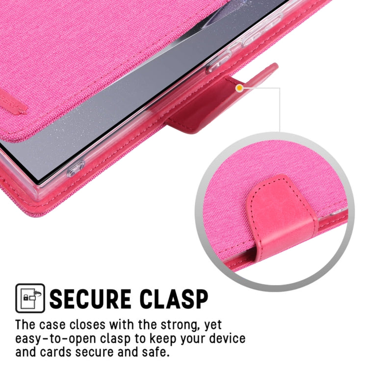 For Samsung Galaxy S24 Ultra 5G GOOSPERY CANVAS DIARY Fabric Texture Flip Leather Phone Case(Navy Blue)