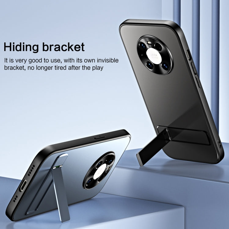 For Huawei Mate 40 Pro R-JUST RJ-61 Electroplating Frosted TPU + PC Phone Case with Holder(Grey)