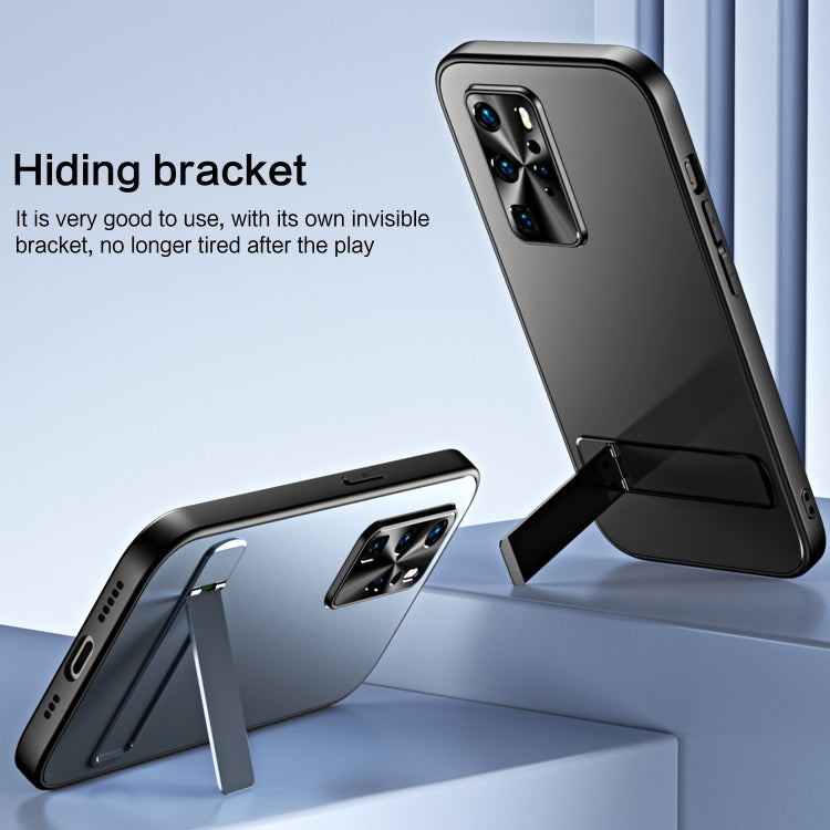 For Huawei P40 Pro R-JUST RJ-61 Electroplating Frosted TPU + PC Phone Case with Holder(Silver)