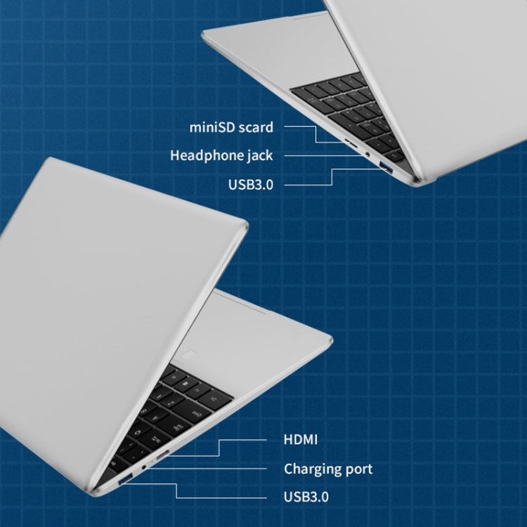 GXMO F152G 15.6 inch Laptop, 16GB+512GB, Windows 11 Intel Alder Lake N95 Quad Core, Support Fingerprint Unlock(Silver)
