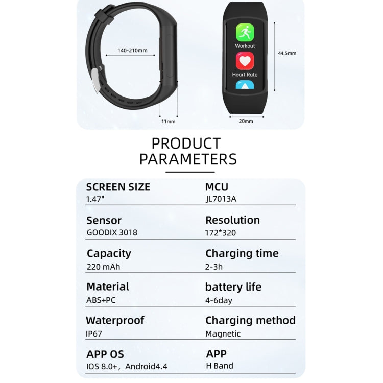 Spovan H7 BT5.3 IP67 1.47 inch Smart Sport Watch, Support Bluetooth Call / Sleep / Blood Oxygen / Heart Rate / Blood Pressure Health Monitor(Orange)