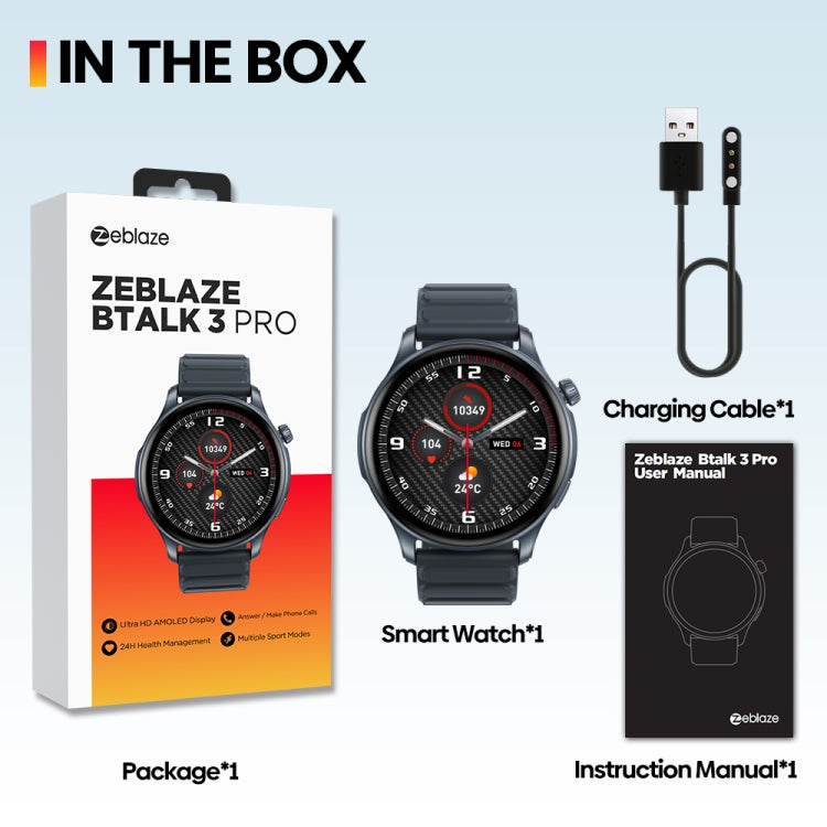 Zeblaze Btalk 3 Pro 1.43 inch BT5.2 Fitness Wellness Smart Watch, Support Bluetooth Call / Sleep / Blood Oxygen / Heart Rate / Blood Pressure Health Monitor(Gold)