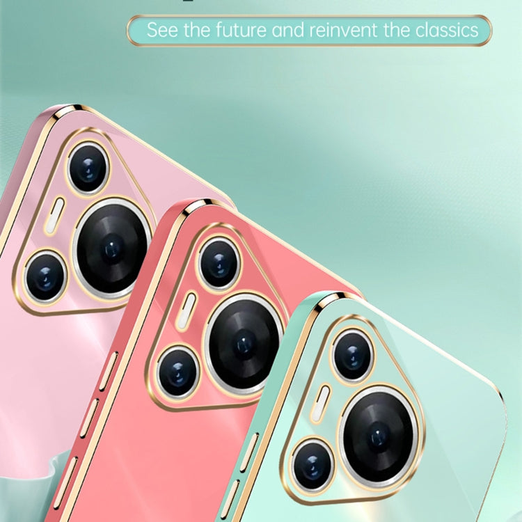 For Huawei Pura 70 Pro / Pura 70 Pro+ XINLI Straight 6D Plating Gold Edge TPU Phone Case(Hawthorn Red)