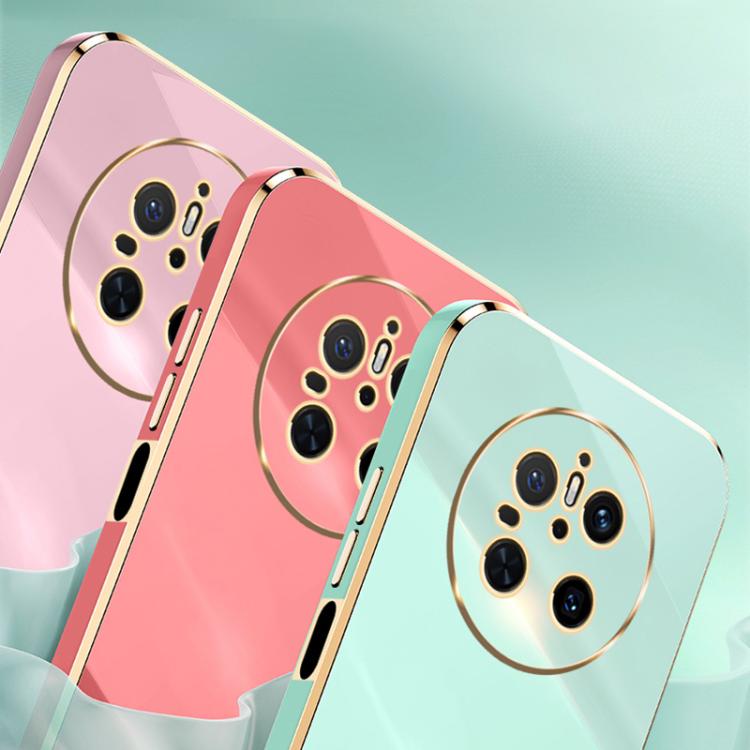 For Huawei Mate 70 XINLI Straight 6D Plating Gold Edge TPU Phone Case(Black)