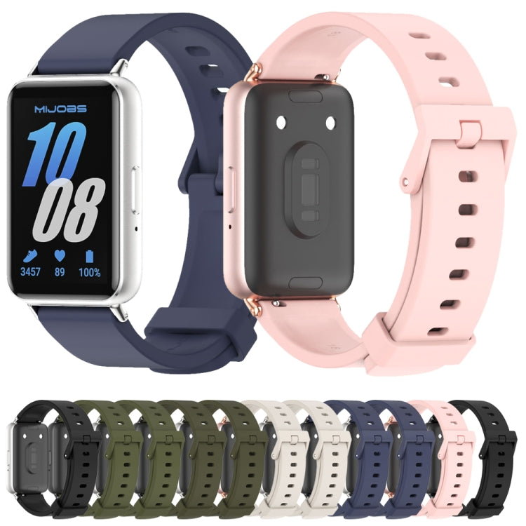 For Samsung Galaxy Fit 3 Mijobs Silicone Watch Band(Midnight Blue+Black)
