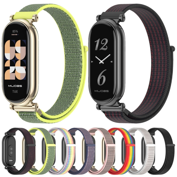 For Xiaomi Smart Band 10 / 9 / 8 Mijobs GT4 Breathable Nylon Loop Watch Band(Bright Yellow Light Gold)