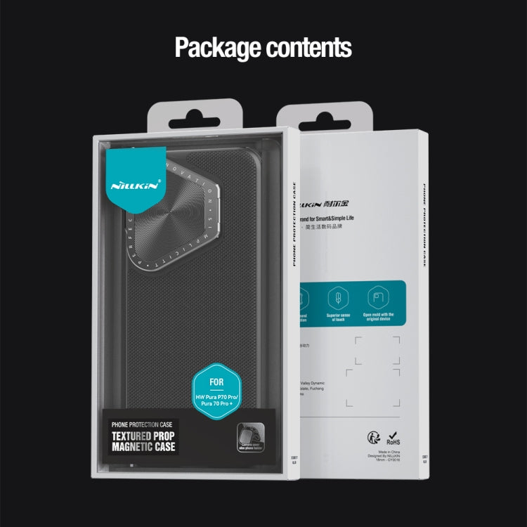 For Huawei Pura 70 Pro/70 Pro+ NILLKIN Textured Prop Magnetic Lens Protection Holder Nylon Phone Case(Black)