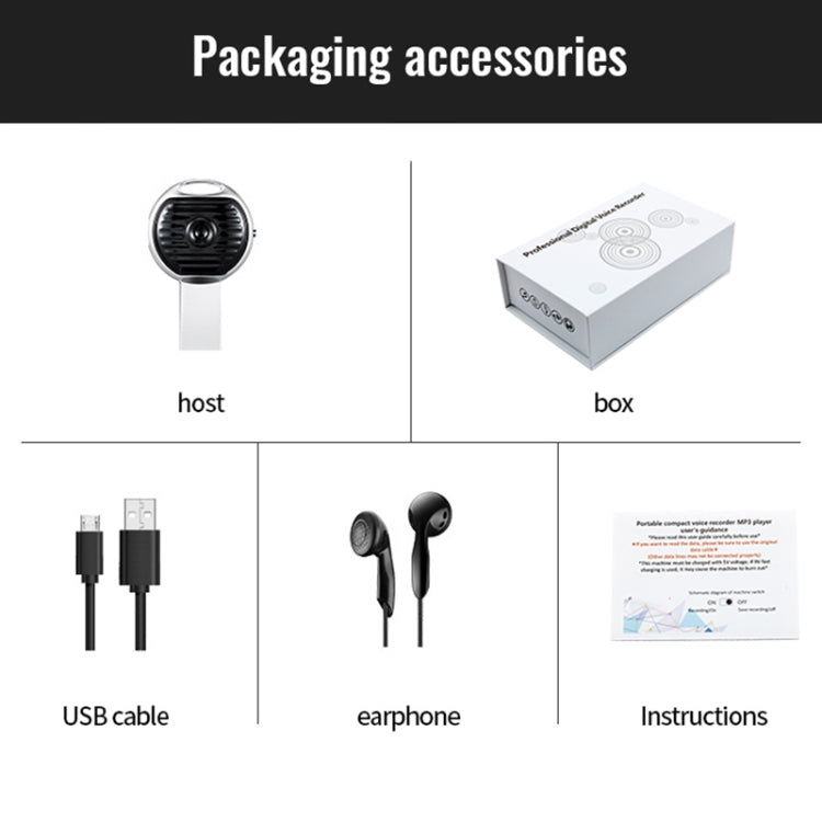 JNN S13 Zinc Alloy U-disk Voice Recorder, Memory:32GB(Silver)