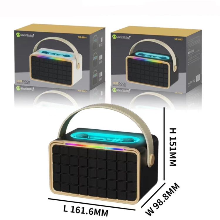NewRixing NR8801 15W Portable Outdoor Bluetooth Speaker TWS Stereo Speaker(khaki)