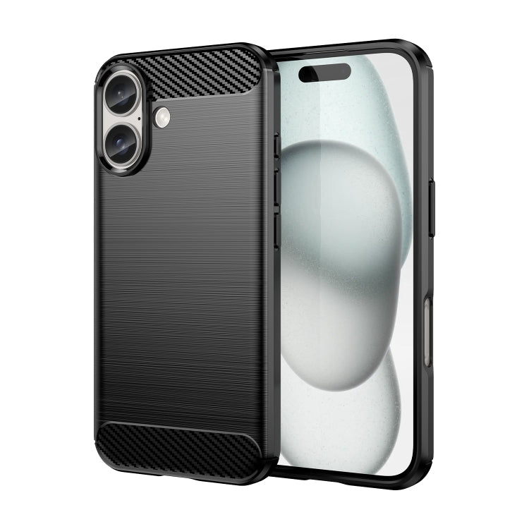 Brushed Texture Carbon Fiber TPU Phone Case, For iPhone 17e / 16e, For iPhone 17 Pro Max, For iPhone 17 Pro, For iPhone 17, For iPhone Air, For iPhone 16 Pro Max, For iPhone 16 Pro, For iPhone 16 Plus