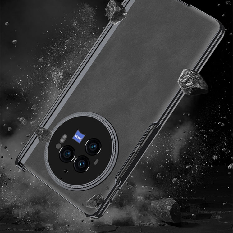 For vivo X Fold3 GKK Integrated Magnetic Fold Hinge Leather Shockproof Phone Case(Matte Gray)