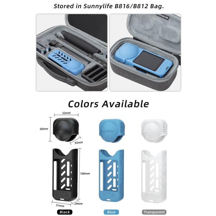 For Insta360 X4 / X5 Sunnylife Silicone Shockproof Case Lens Cover(Transparent)