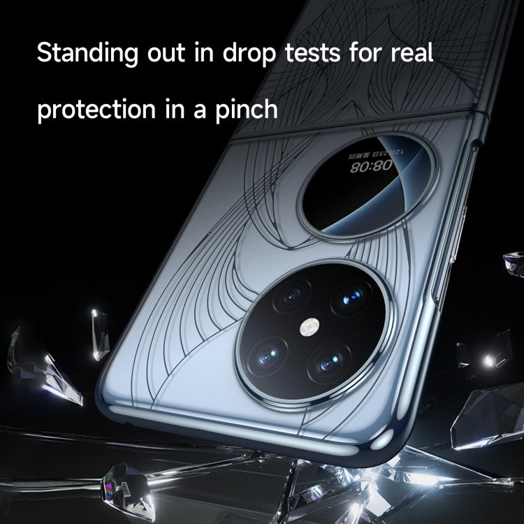 For Huawei P50 Pocket SULADA Electroplated Laser Engraving Texture PC Phone Case(White)