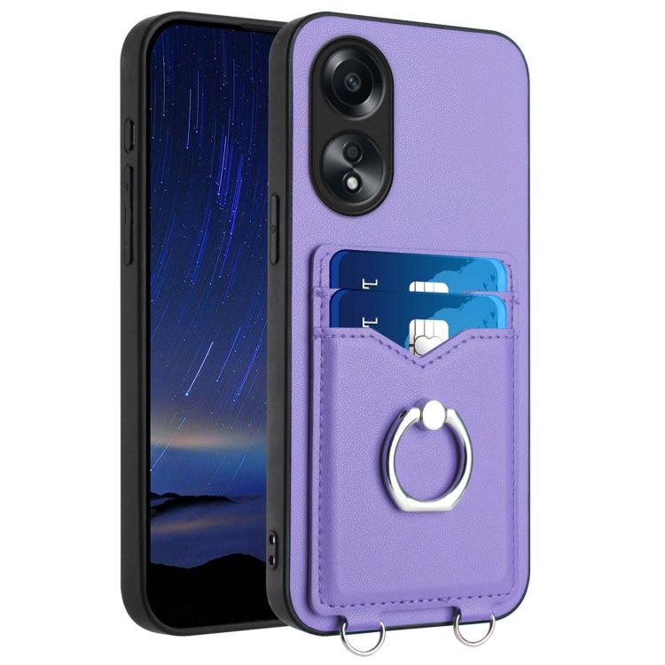 R20 Ring Card Holder Phone Case, For OPPO Reno11 Global, For OPPO Reno11 Pro Global, For OPPO A58 / A58x / A1x, For OPPO A1 Active / A2x