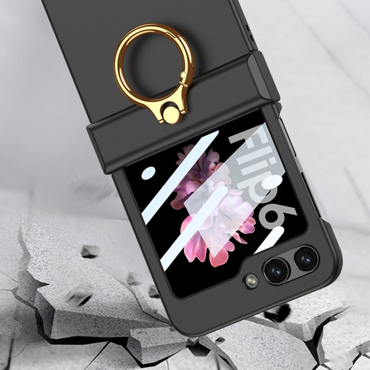 For Samsung Galaxy Z Flip6 / Flip7 FE GKK Integrated Ultra-thin Hinge Full Coverage Phone Case with Ring(Dream Mirror Purple)