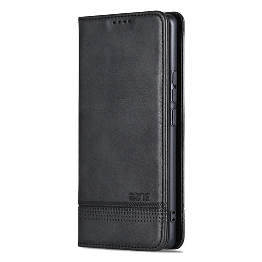 For Samsung Galaxy S25 Ultra 5G AZNS Magnetic Calf Texture Flip Leather Phone Case(Black)