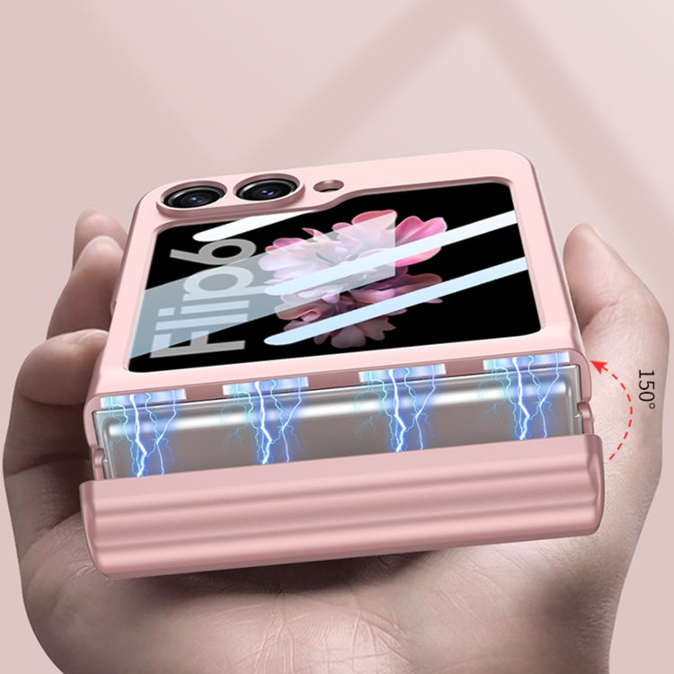 For Samsung Galaxy Z Flip6 / Flip7 FE GKK Integrated Magnetic Full Coverage Flip Phone Case with Pen Box+Pen(Gray)