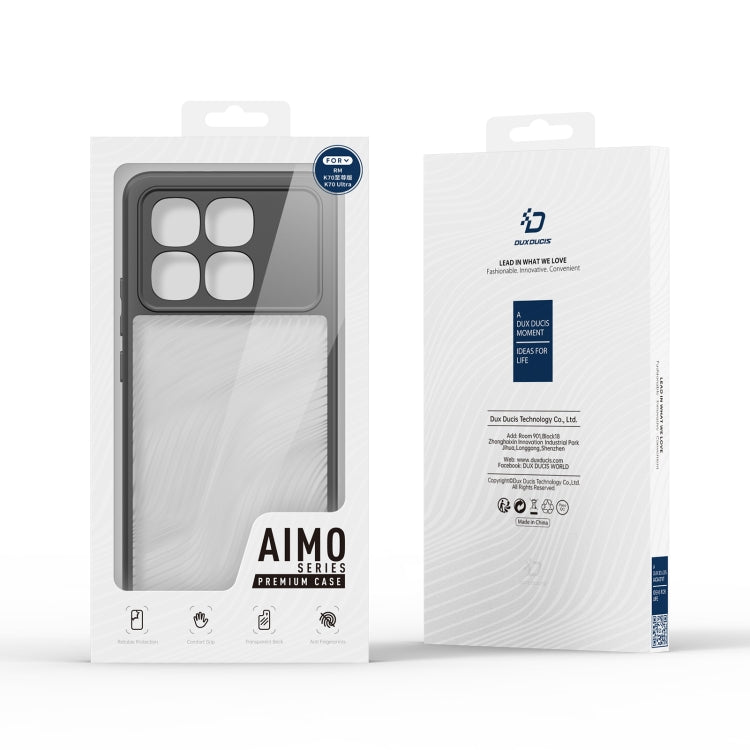 For Redmi K70 Ultra DUX DUCIS Aimo Series TPU + PC Frosted Feel Phone Case(Black)