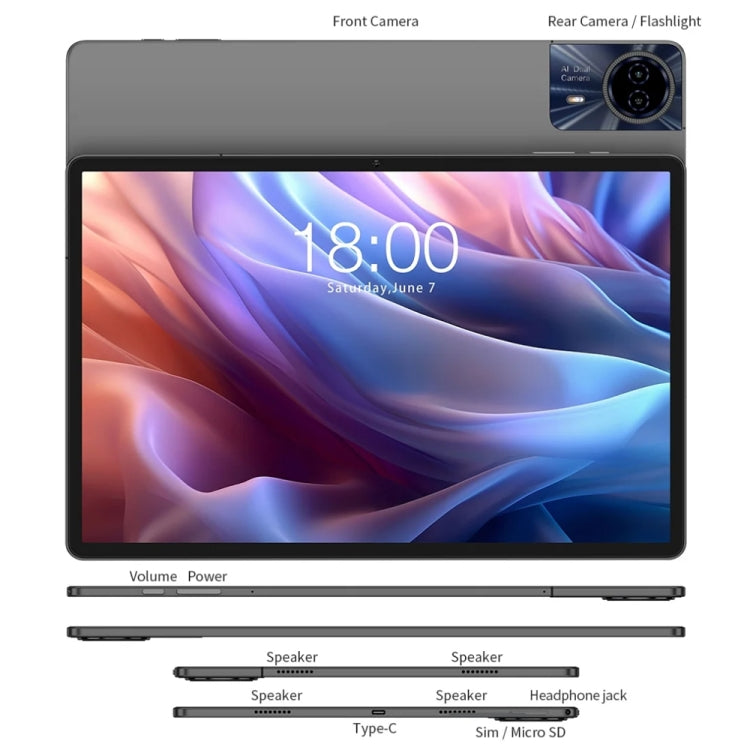 Teclast T65 Max Tablet PC 13 inch, Android 15 MediaTek Helio G99 Octa Core, 4G LTE Dual SIM, T65 Max