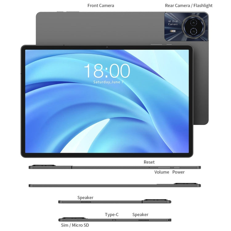 Teclast T50HD Tablet PC 11 inch, 6GB+256GB, Android 14 Unisoc T606 Octa Core, 4G LTE Dual SIM