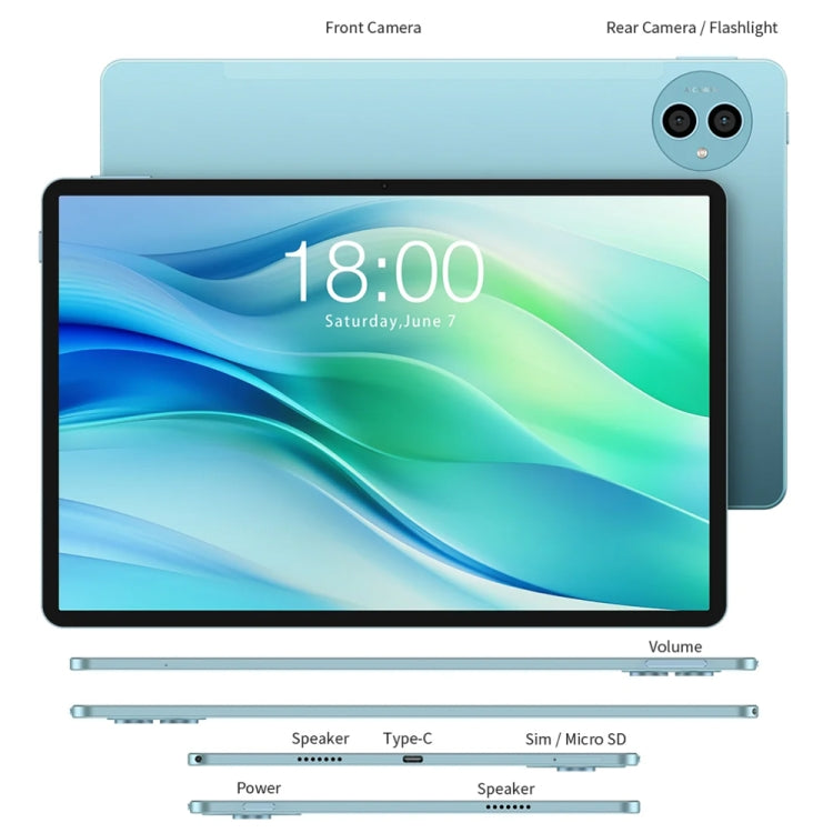 Teclast P50 Tablet PC 11 inch, 6GB+128GB, Android 14 Unisoc T606 Octa Core, 4G LTE Dual SIM(Ice Blue)
