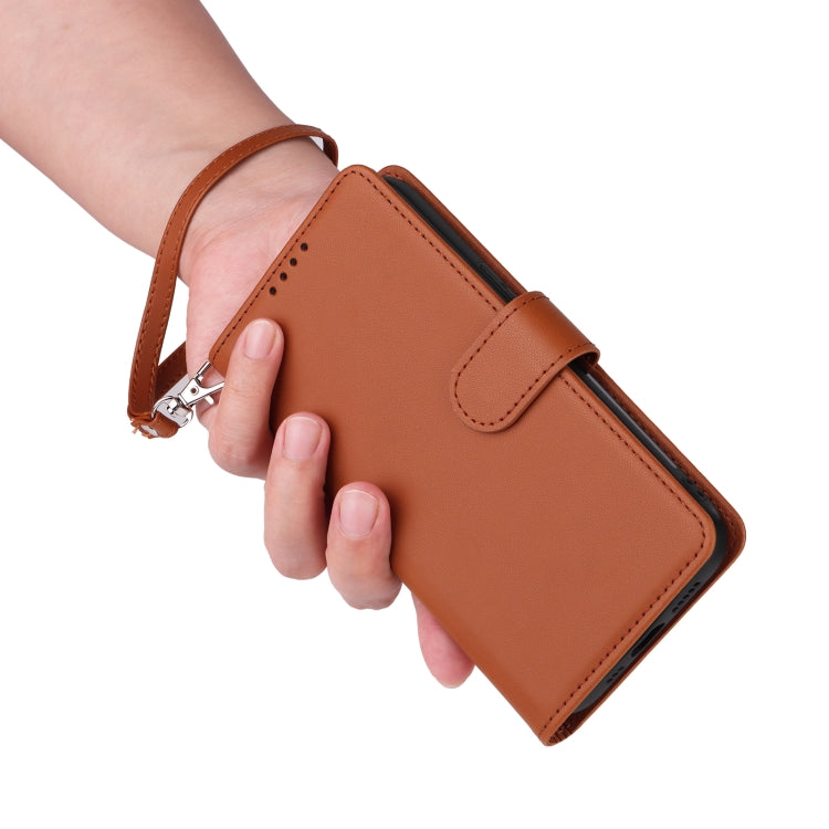 For Redmi 12 4G BETOPNICE BN-005 2 in 1 Detachable Imitate Genuine Leather Phone Case(Brown)